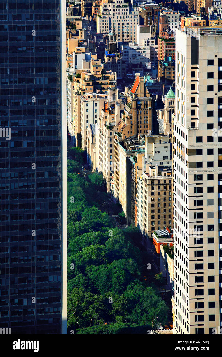 Au-dessus de Manhattan Midtown et Central Park à new york city Banque D'Images