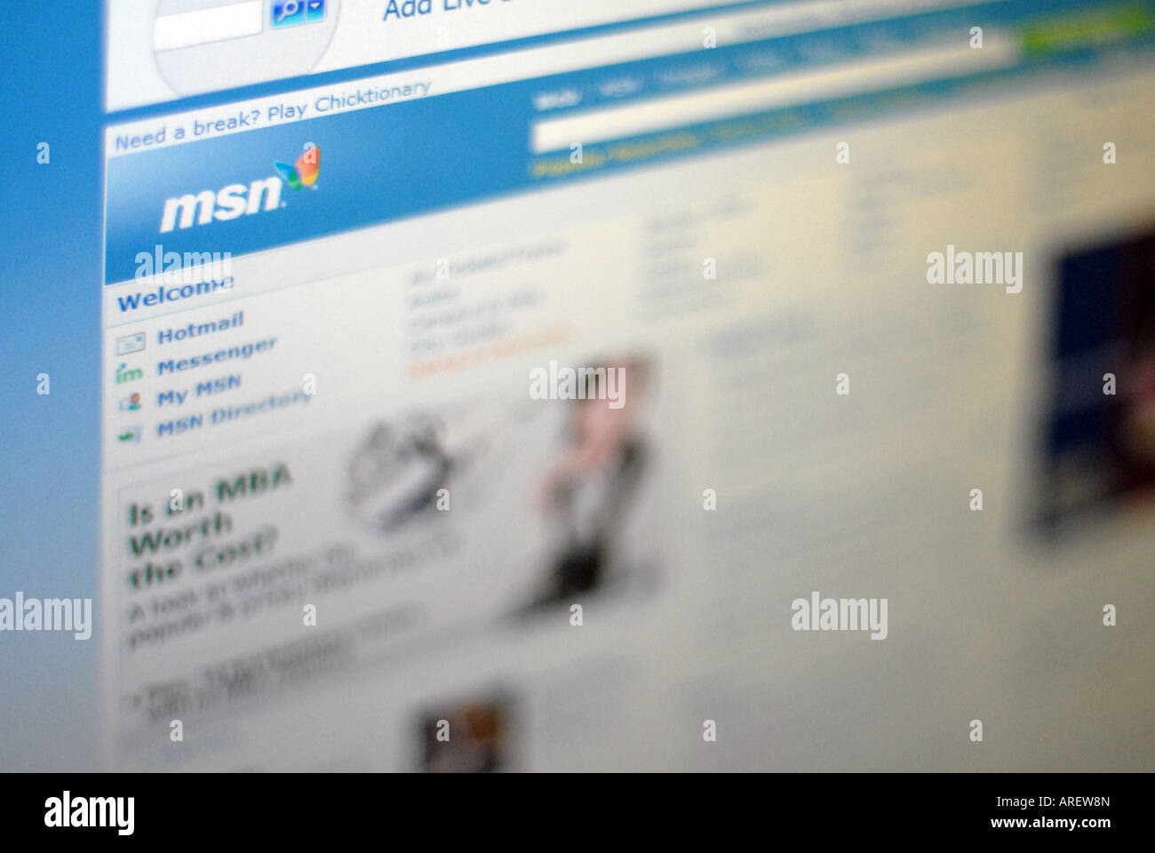 Site Web Microsoft MSN Banque D'Images