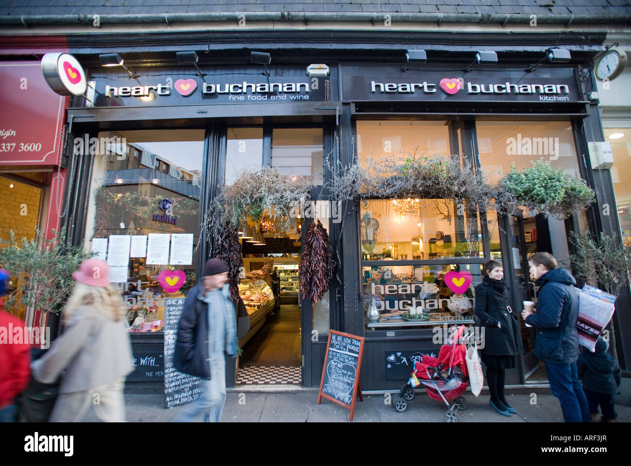 La nourriture et le vin coeur Buchanan Glasgow Hillhead Delicatessen Banque D'Images