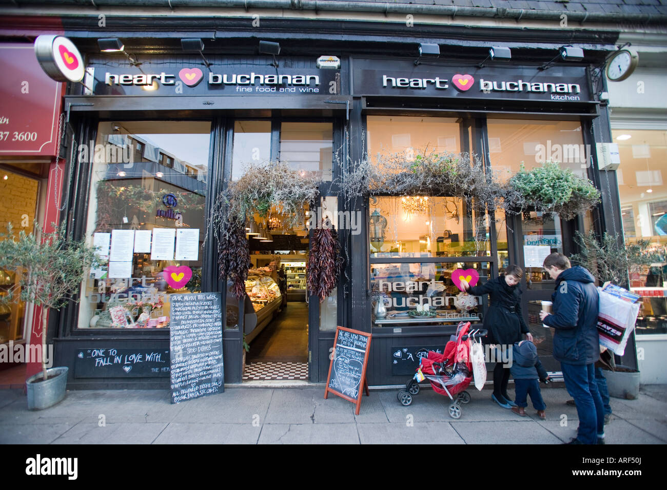 La nourriture et le vin coeur Buchanan Glasgow Hillhead Delicatessen Banque D'Images
