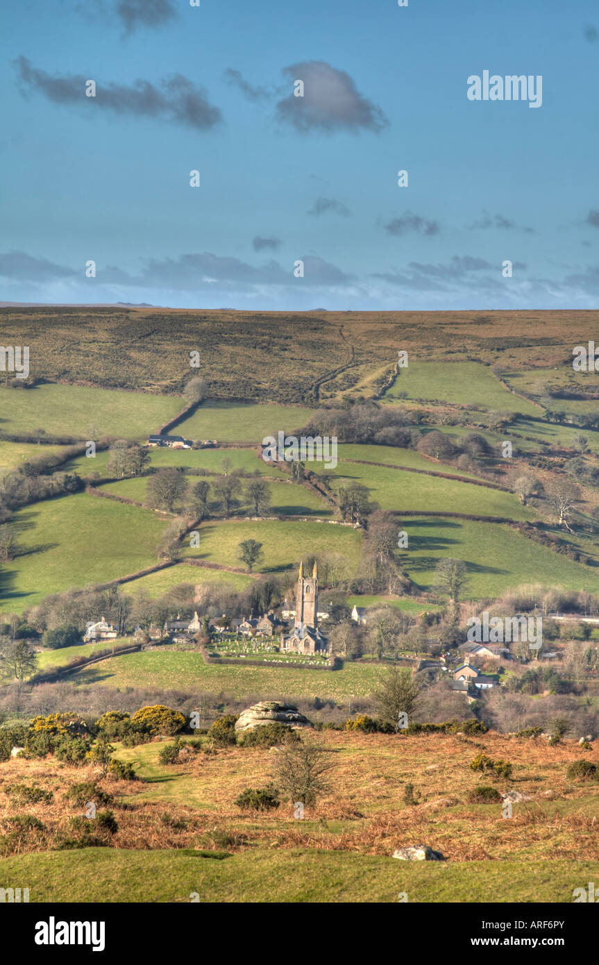 Widecombe dans le moor Banque D'Images