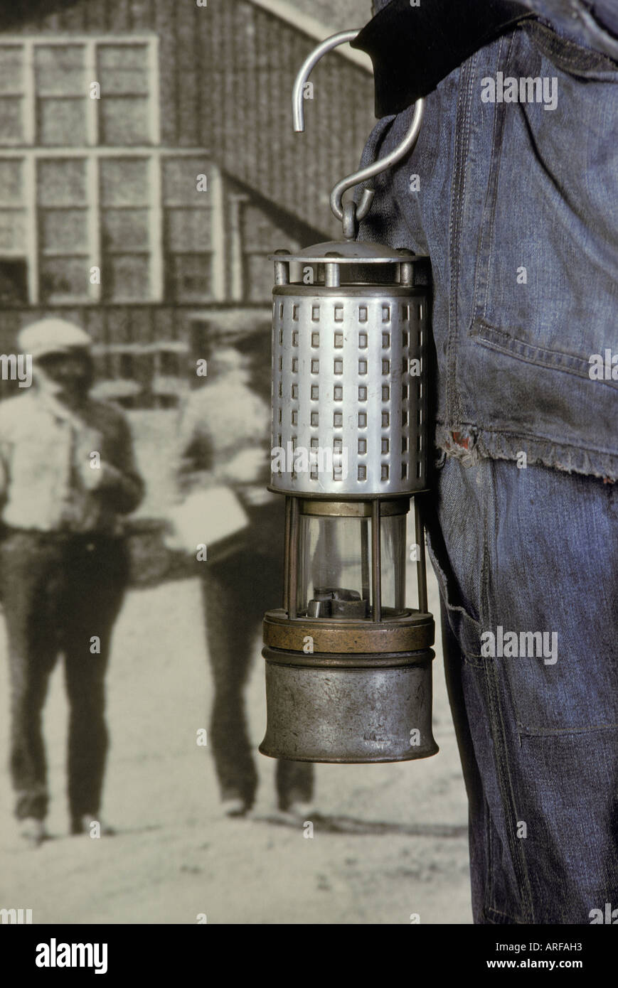Mineurs anthracite lampe vêtements uniforme Banque D'Images