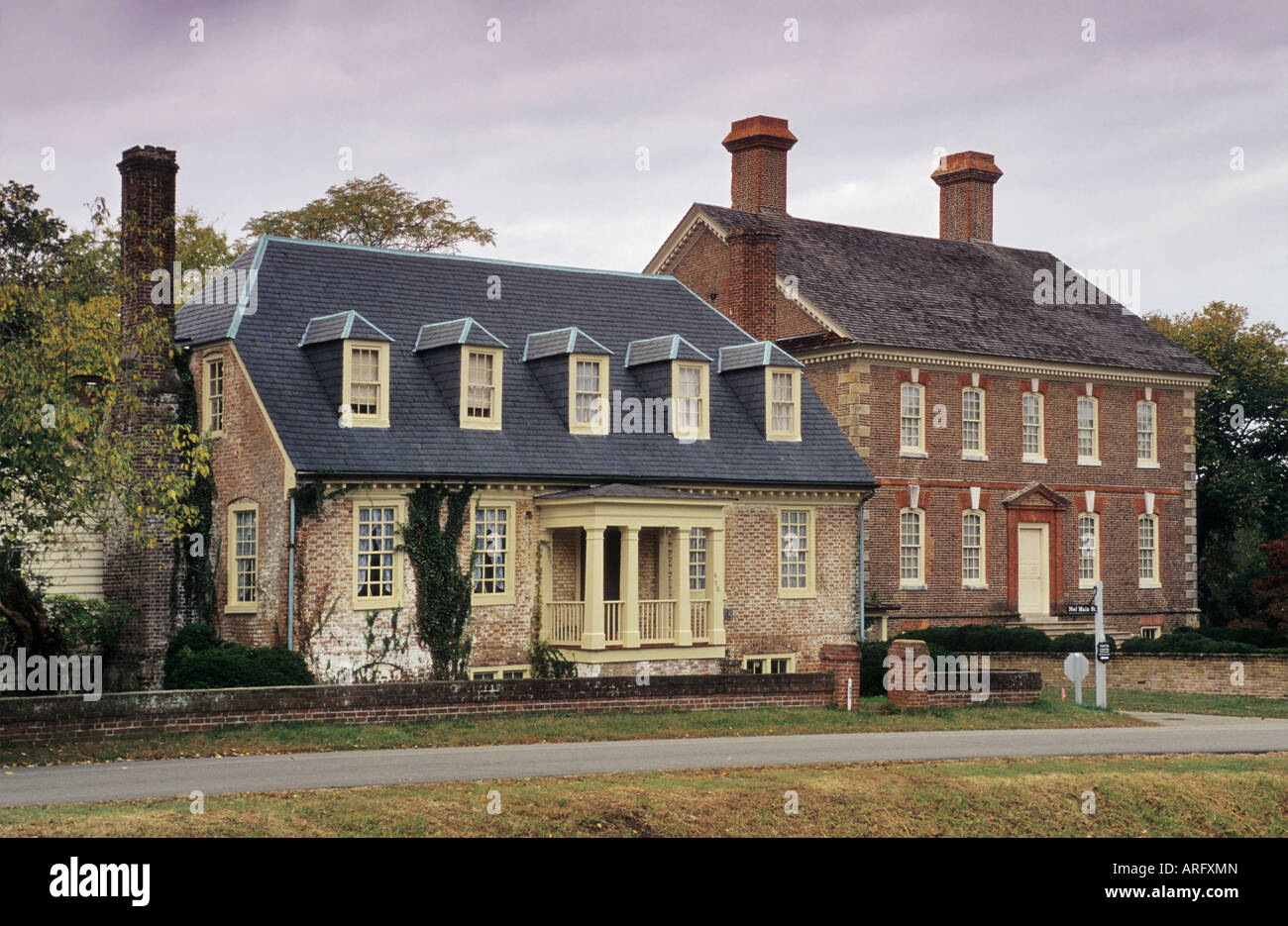 Sessions Nelson Yorktown Maisons Le parc national historique colonial Virginia USA Banque D'Images