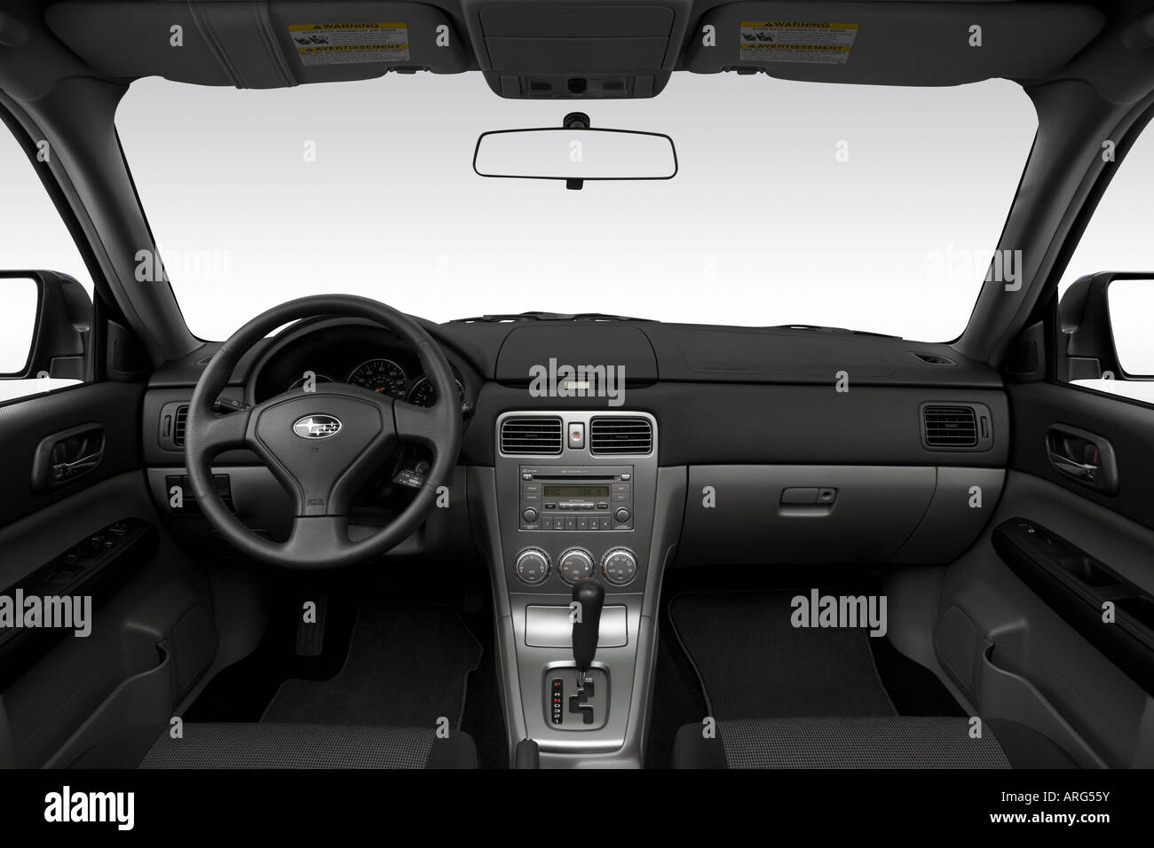 2007 Subaru Forester 2.5 XT Sport en bleu - planche de bord, console centrale, le levier de vitesses voir Banque D'Images