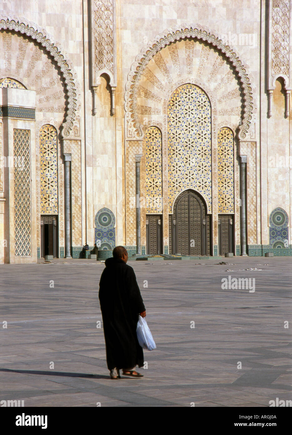 Mosquée Hassan II Dar-el-Baida Ouest Région du Grand Casablanca Maroc Maghreb arabe berbère du Maghreb arabe en Afrique du Nord Banque D'Images