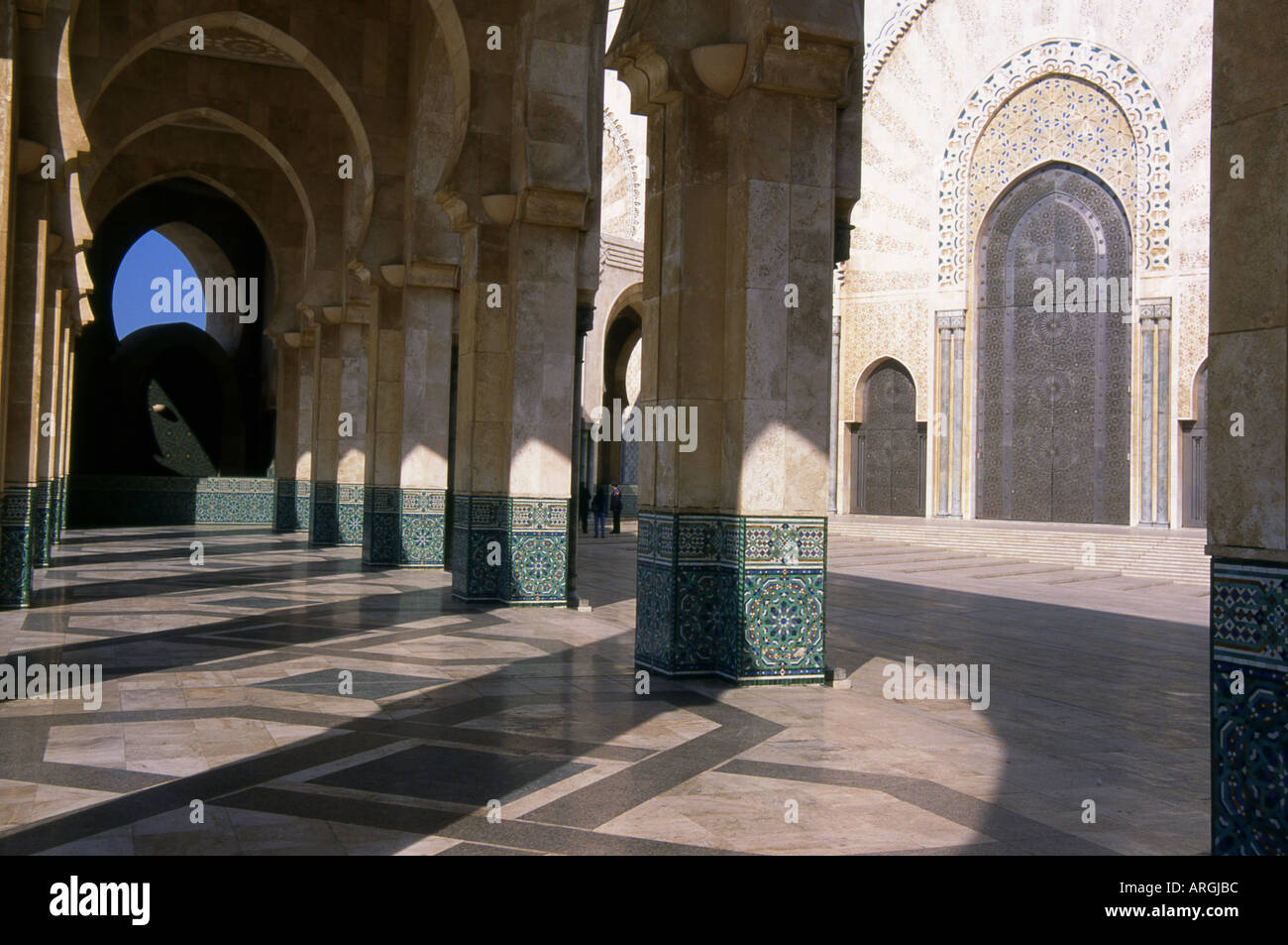 Mosquée Hassan II Dar-el-Baida Ouest Région du Grand Casablanca Maroc Maghreb arabe berbère du Maghreb arabe en Afrique du Nord Banque D'Images