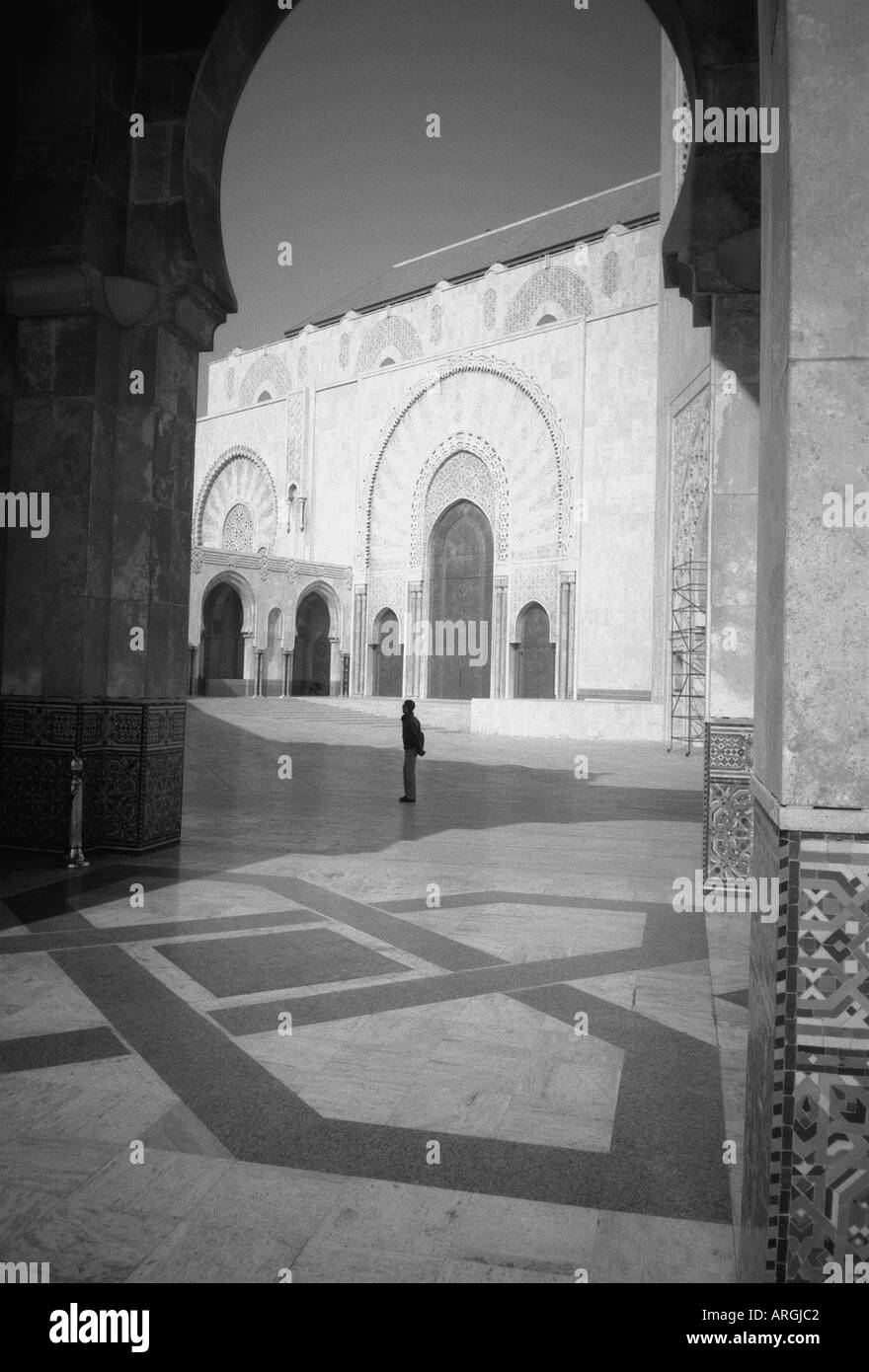 Mosquée Hassan II Dar-el-Baida Ouest Région du Grand Casablanca Maroc Maghreb arabe berbère du Maghreb arabe en Afrique du Nord Banque D'Images