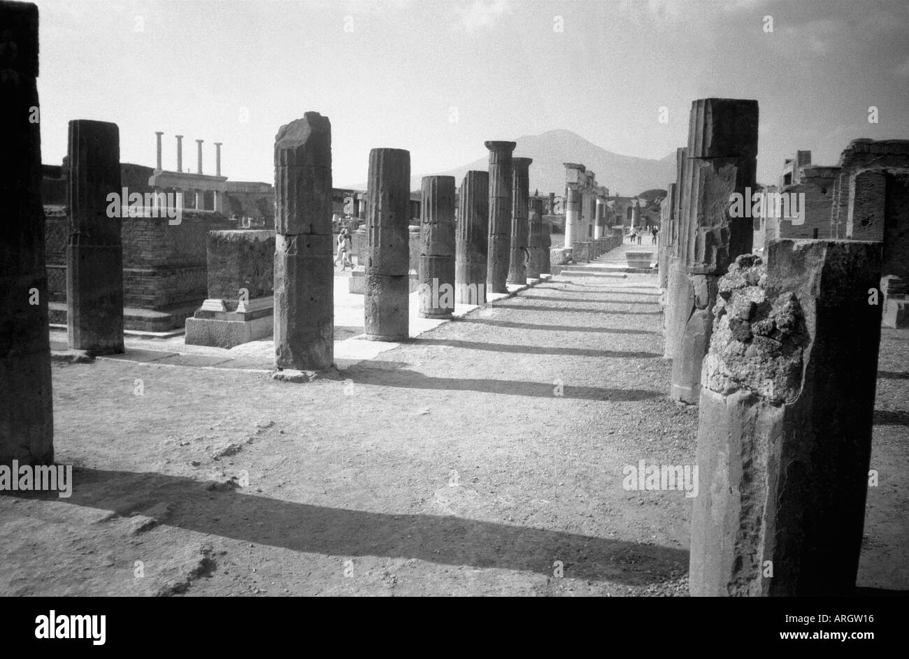 Vue panoramique sur les ruines de Pompéi Pompei Scavi Naples Napoli Campania Italie péninsule Italienne Italia Europe Banque D'Images