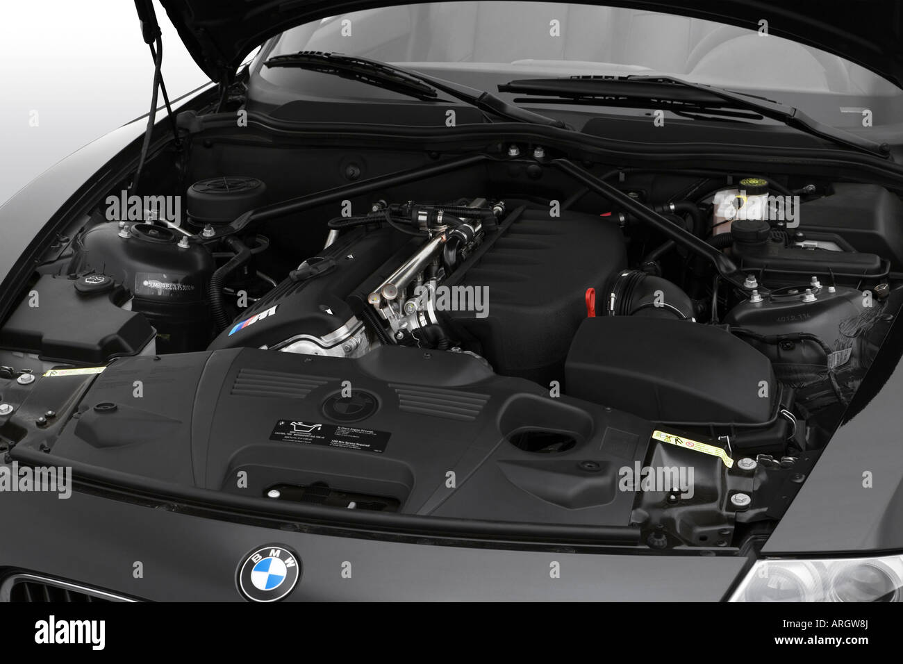 2007 BMW M Roadster en noir - le moteur Banque D'Images