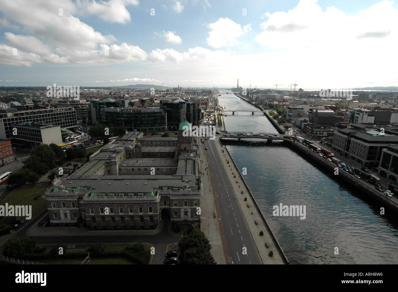 Une vue aérienne de la ville de Dublin en Irlande. Banque D'Images