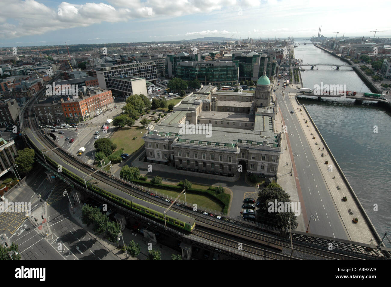 Une vue aérienne de la ville de Dublin en Irlande. Banque D'Images