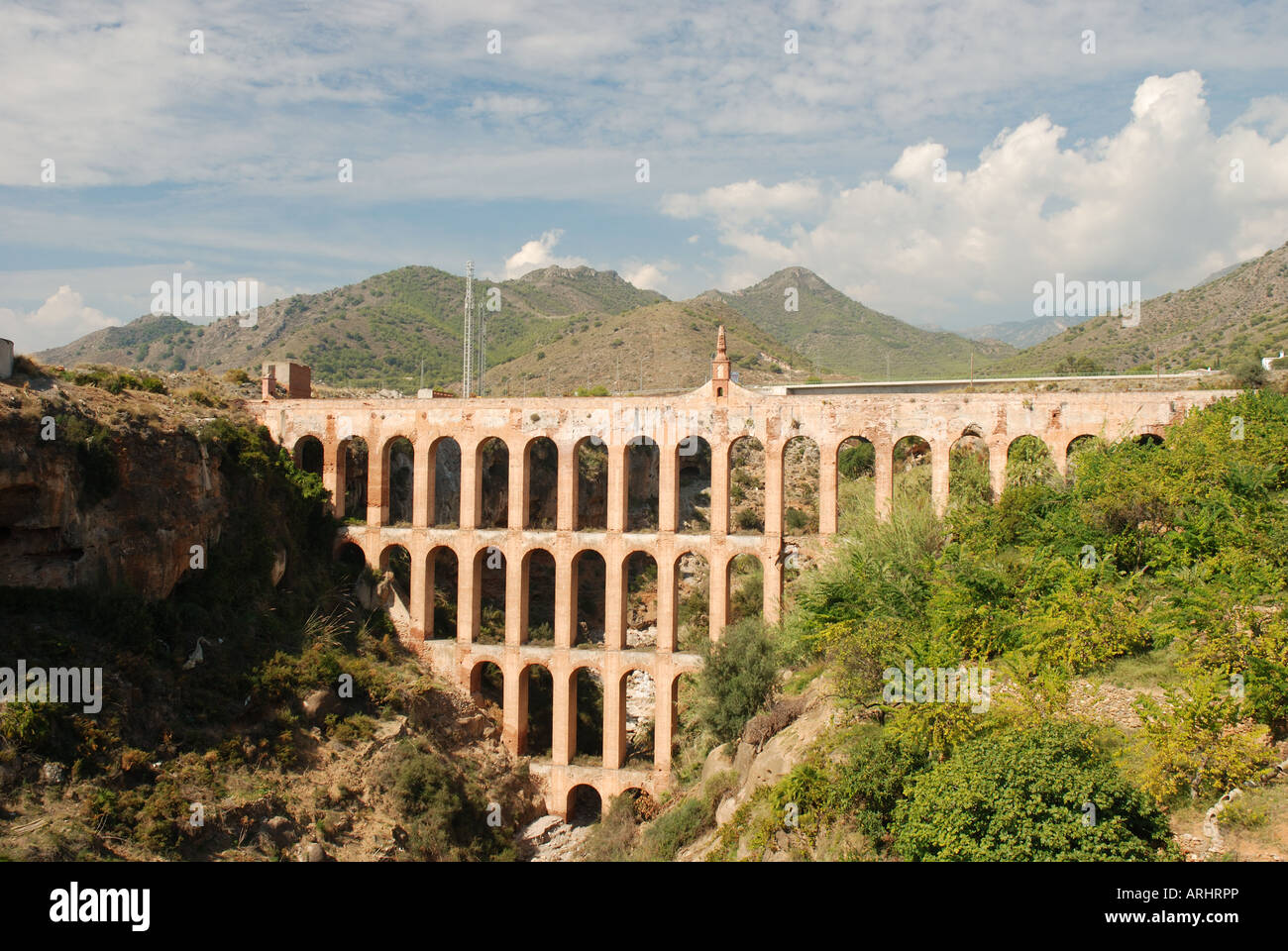 Aqueduc de Nerja, Espagne Banque D'Images