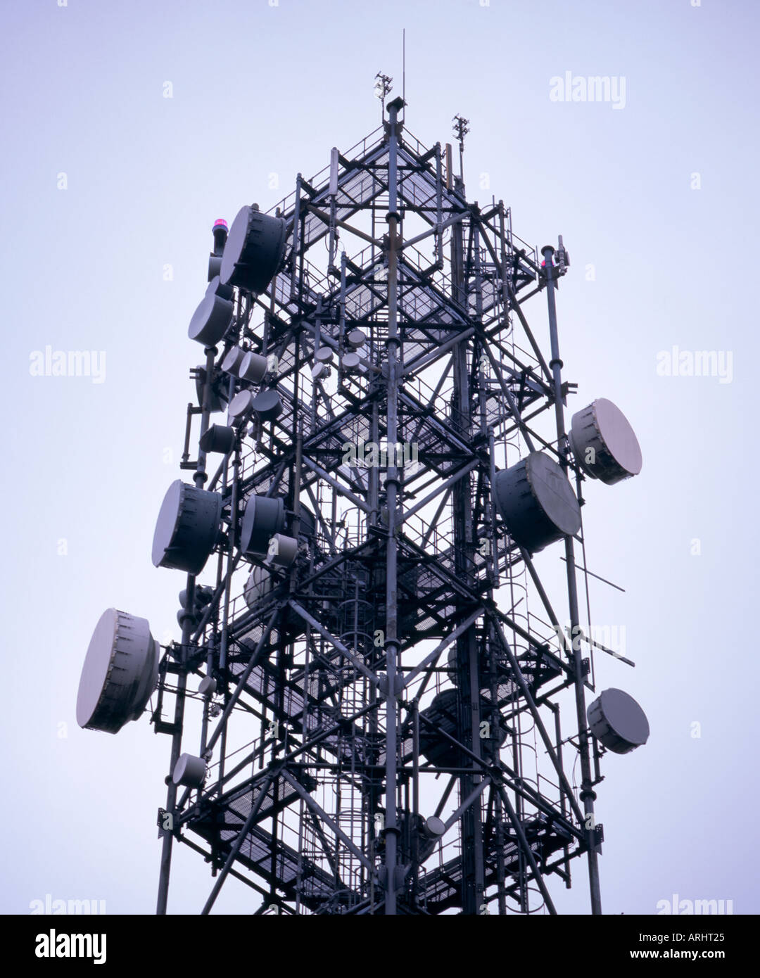 La tour de communication, des North Downs, Surrey, Angleterre, Royaume-Uni. Banque D'Images