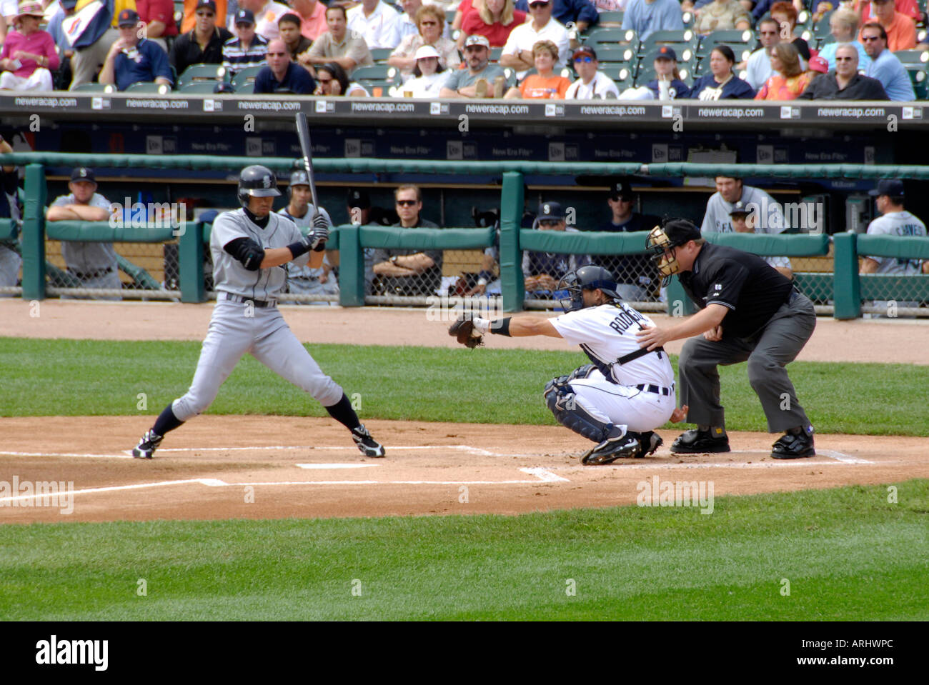 Tigre de Detroit de la Ligue Majeure de Baseball professionnel jeu à Comerica Park Detroit Michigan Banque D'Images