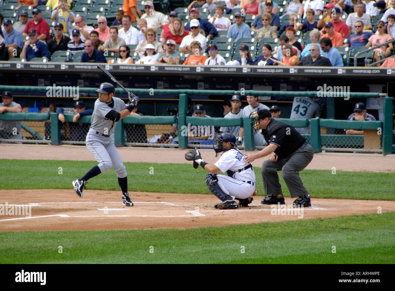 Tigre de Detroit de la Ligue Majeure de Baseball professionnel jeu à Comerica Park Detroit Michigan Banque D'Images