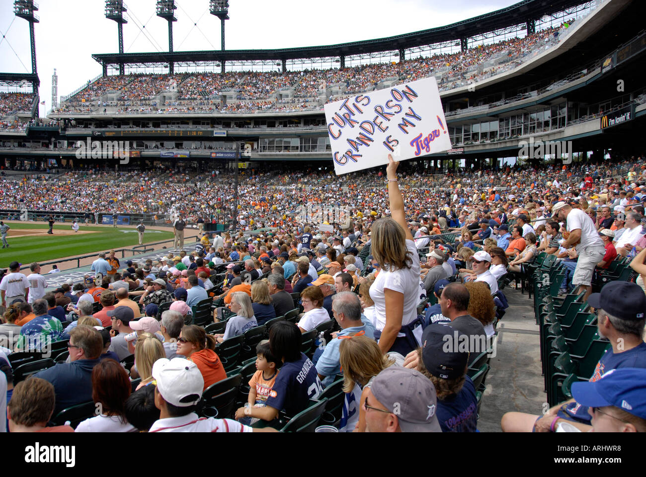 Tigre de Detroit de la Ligue Majeure de Baseball professionnel jeu à Comerica Park Detroit Michigan Banque D'Images