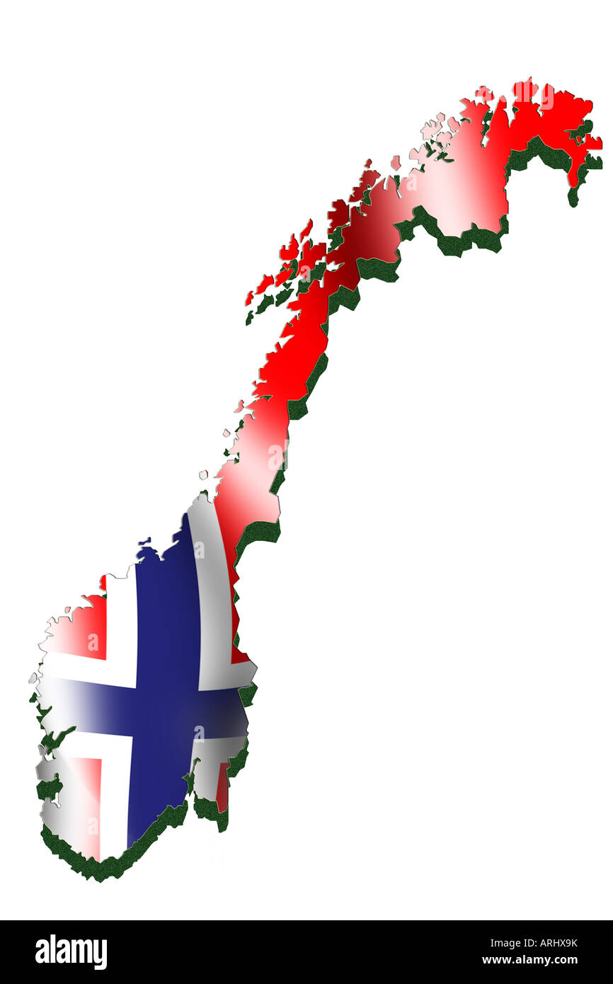 Photo Du Drapeau De La Norvege Carte et drapeau de la Norvège Photo Stock - Alamy