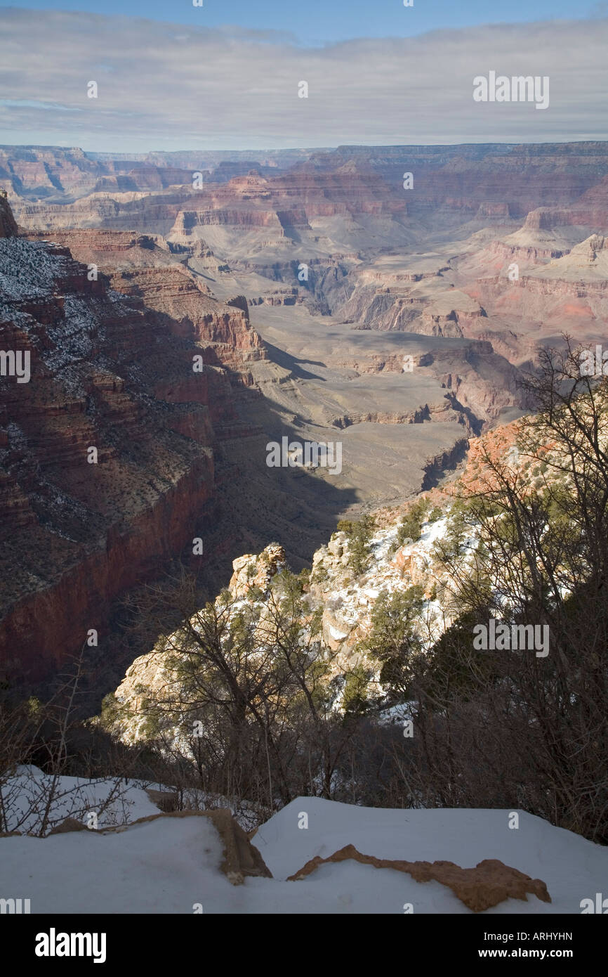 Grand Canyon National Park Arizona Le Grand Canyon en hiver de Yaki Point Banque D'Images