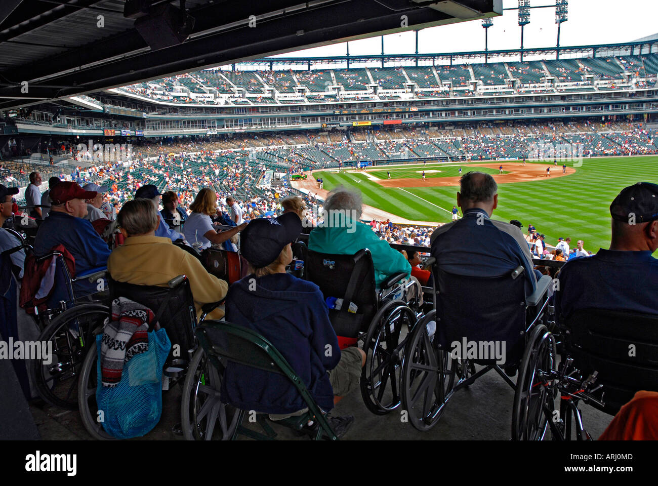 Detroit Tiger Professional match de baseball à Comerica Park Detroit Michigan Banque D'Images