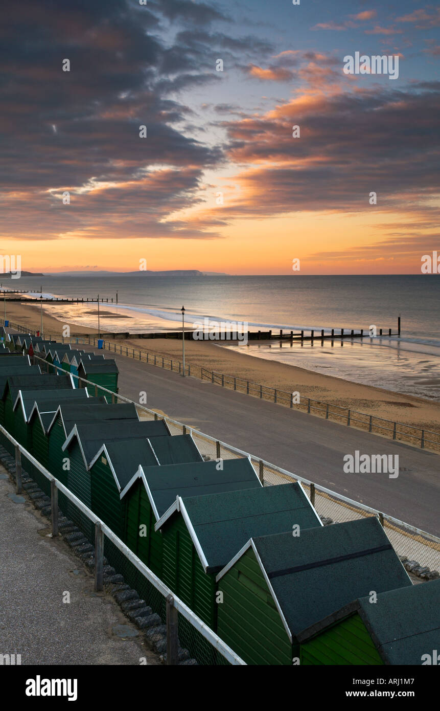 Vers le bas à la plage de Boscombe Banque D'Images