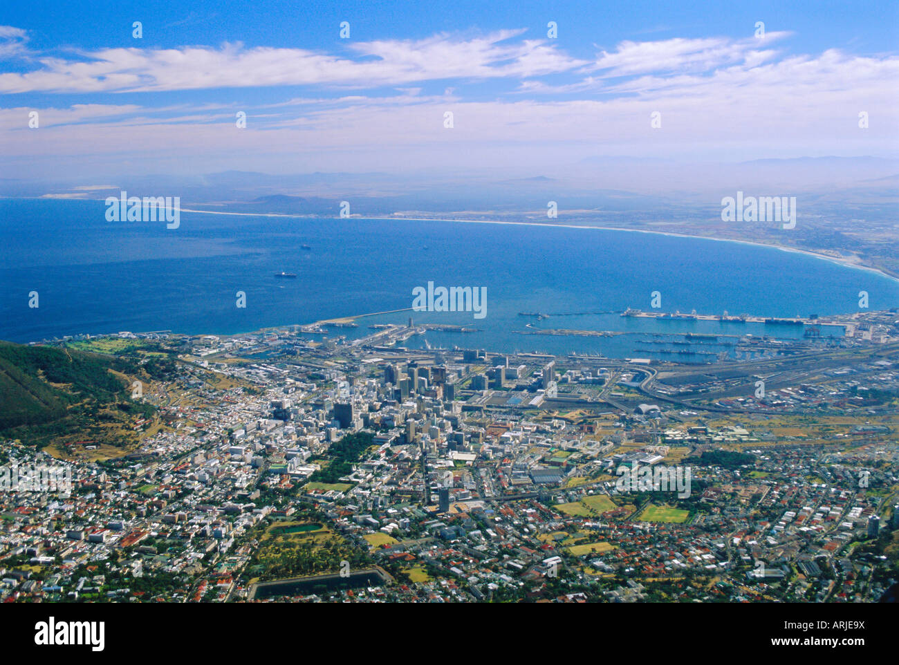 Cape Town vue à partir de la Table Mountain, Afrique du Sud Banque D'Images