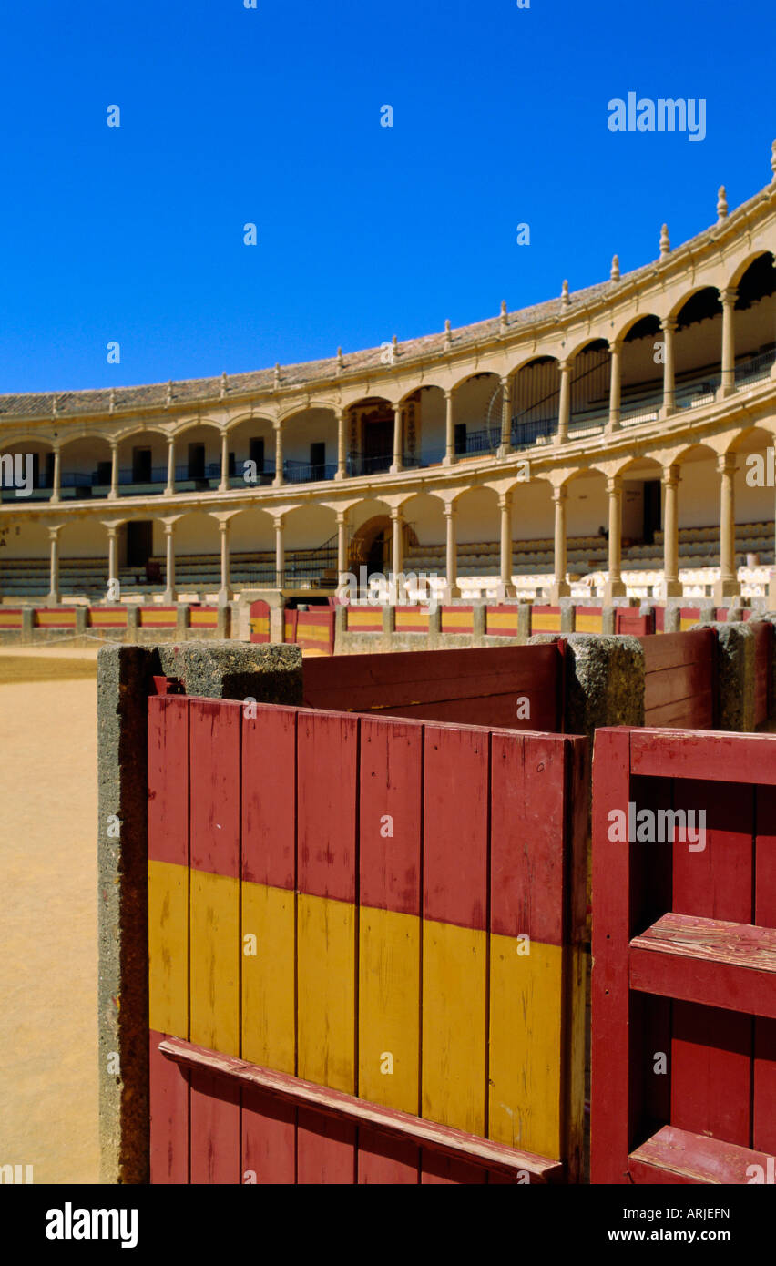 La Plaza de Toros datant de 1784, les plus grandes arènes dans le pays, Ronda, Andalousie, Espagne Banque D'Images