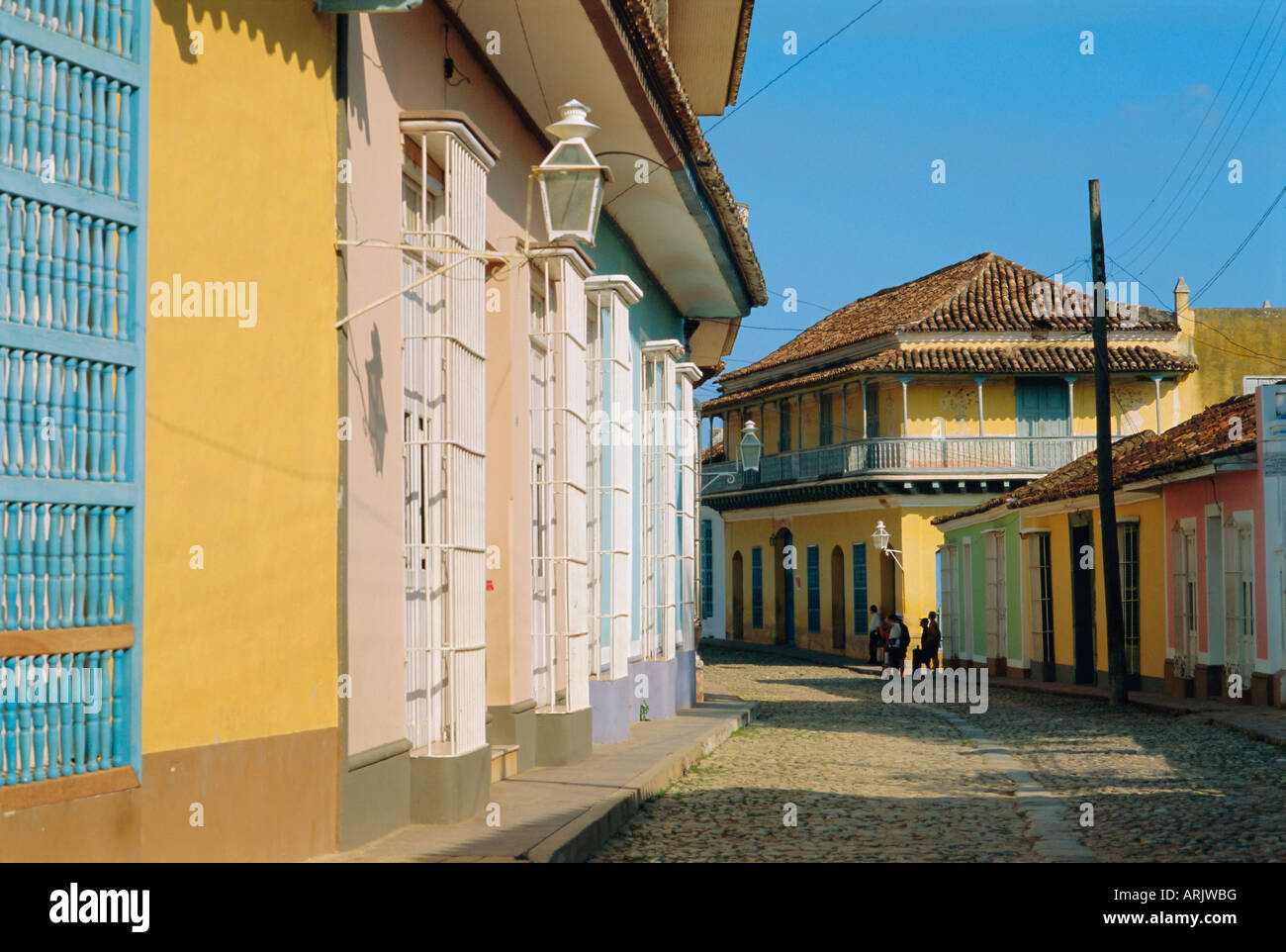 Street dans la ville coloniale de Trinidad, Sancti Spiritus, Cuba Banque D'Images
