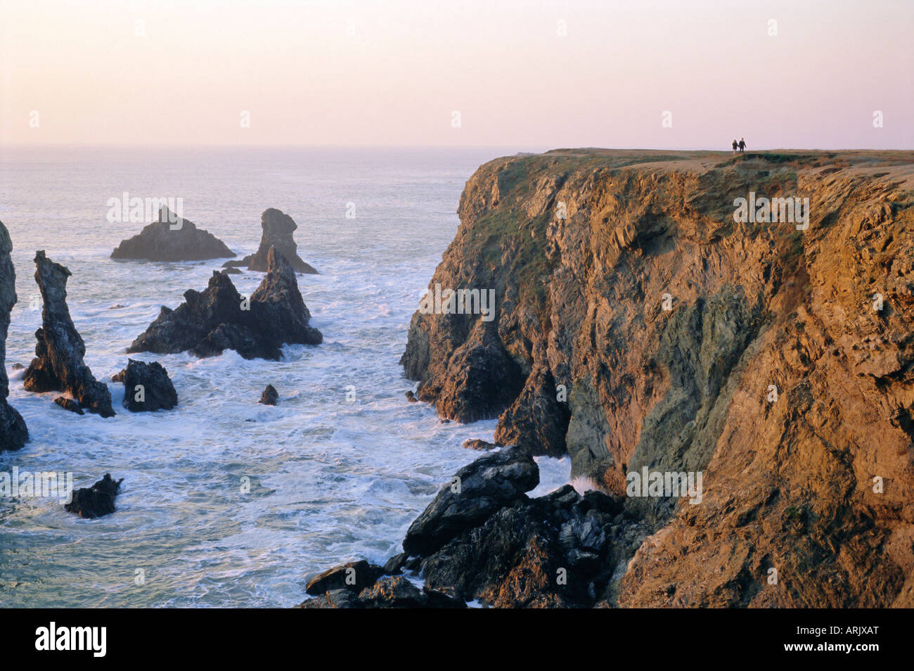 Les aiguilles de Port Coton, Belle-ile-en-Mer, îles bretonnes, Morbihan, Bretagne, France Banque D'Images