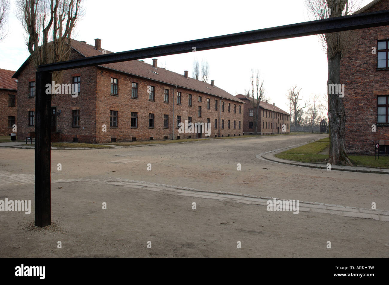 Zone de rassemblement et la potence Auschwitz Banque D'Images
