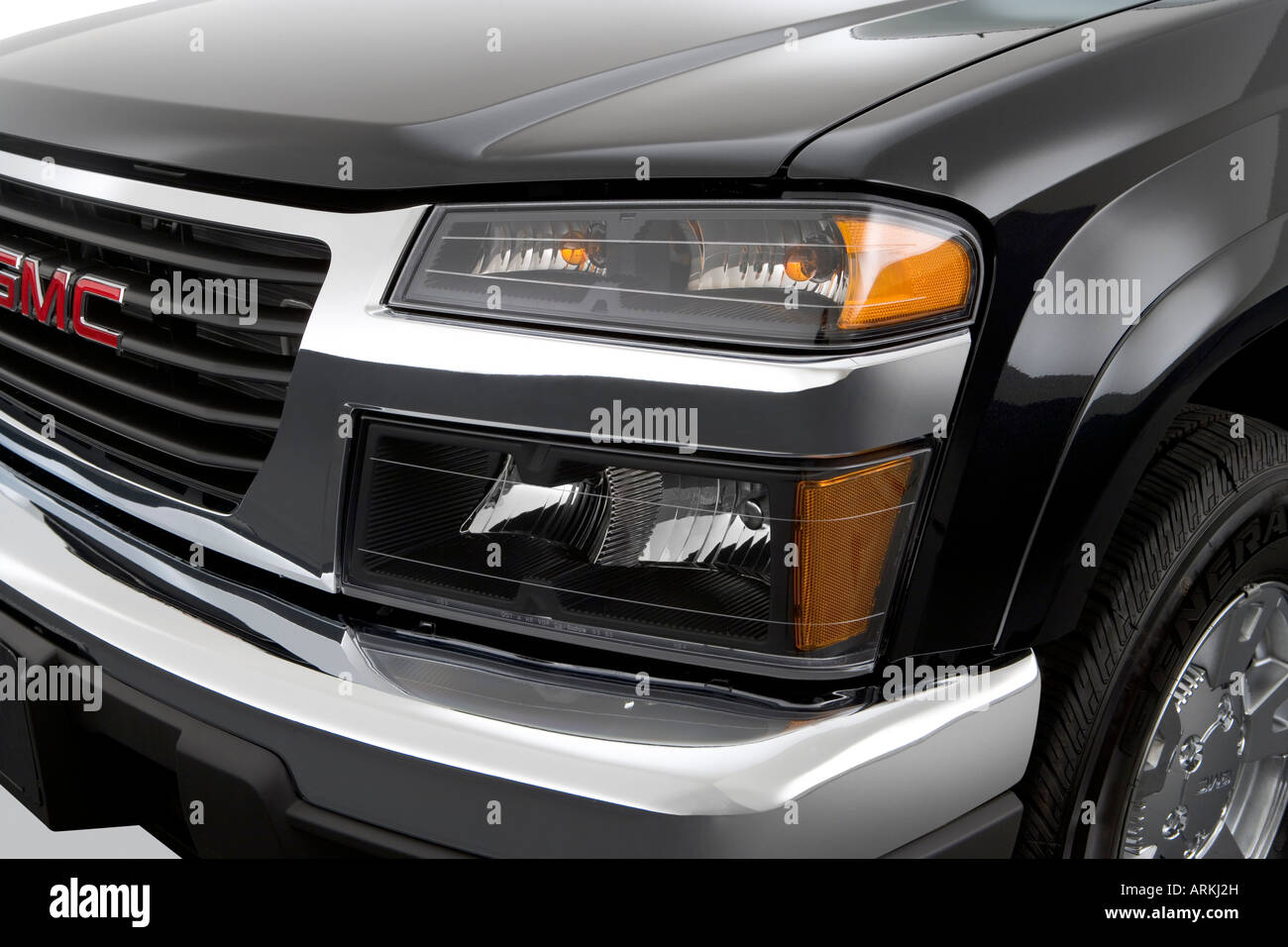 2008 GMC Canyon SLE en noir - Phare Banque D'Images