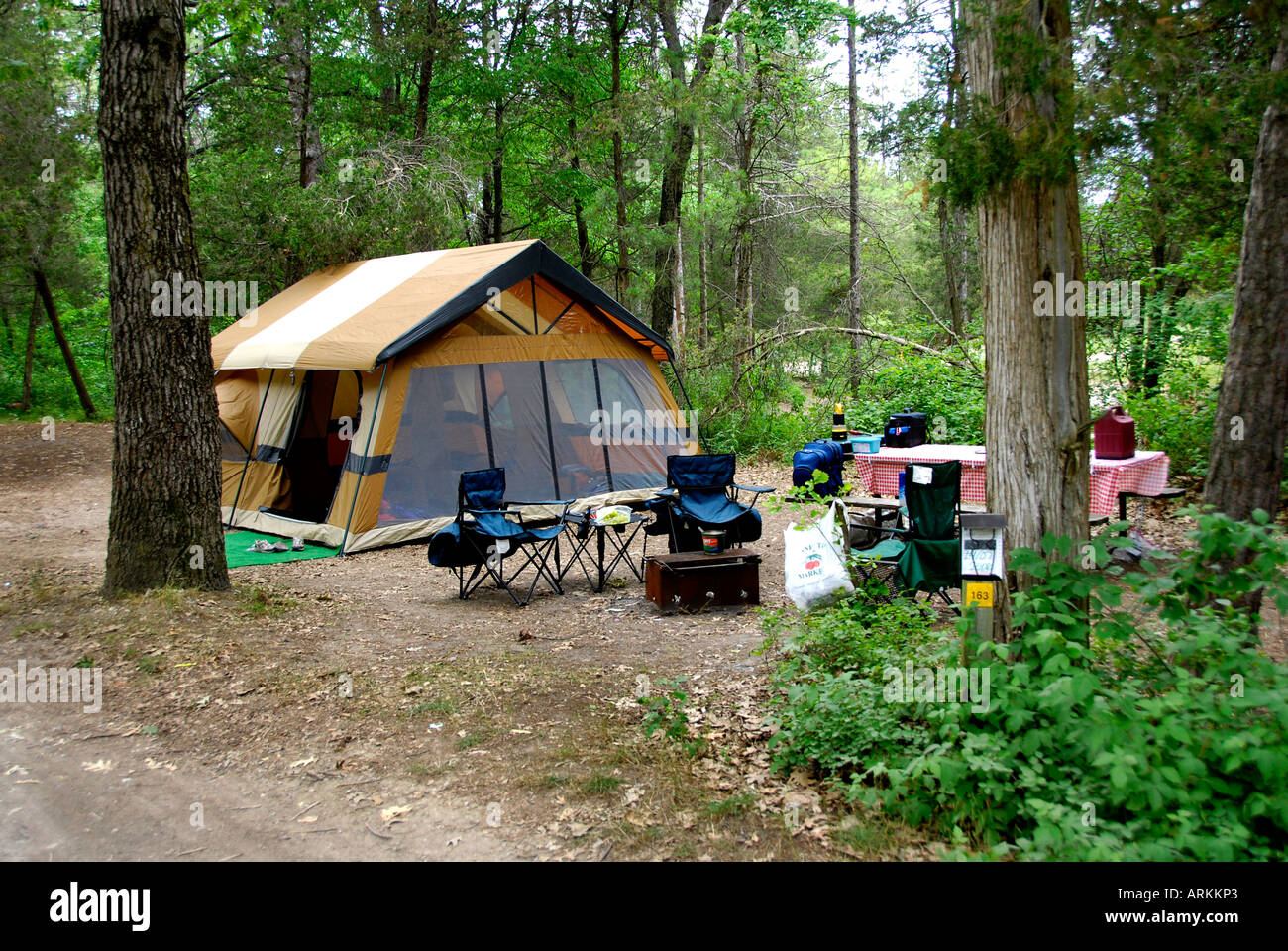 Camping à la zone de loisirs de la rivière fusil près de Mio Michigan MI  Photo Stock - Alamy