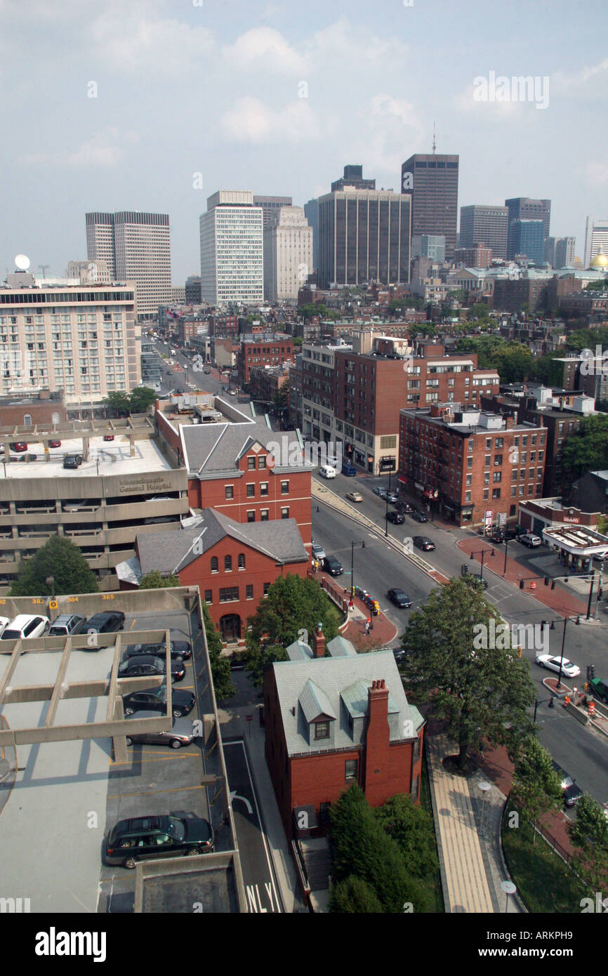 Jusqu'à la Cambridge Street en direction de Beacon Hill. Banque D'Images