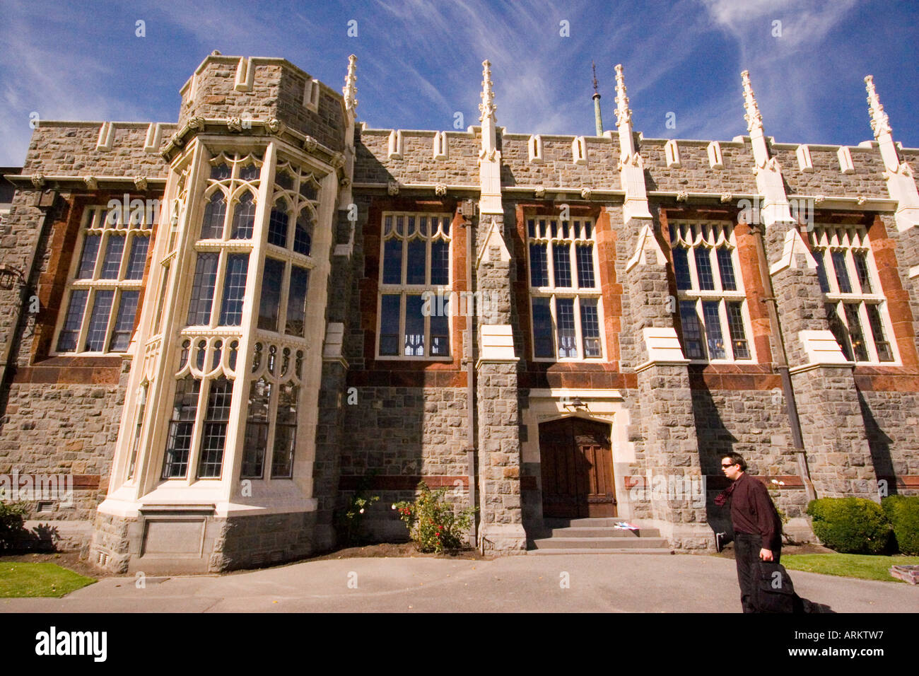 Les bâtiments de style gothique victorien du Christ's College Canterbury Christchurch Nouvelle zélande Banque D'Images