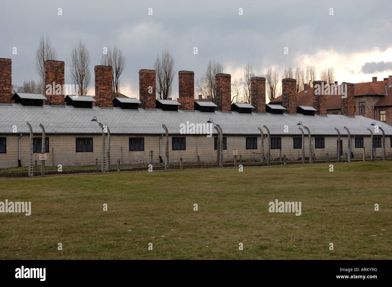 Bloc de cuisine du camp de concentration d'Auschwitz 1 Pologne Banque D'Images