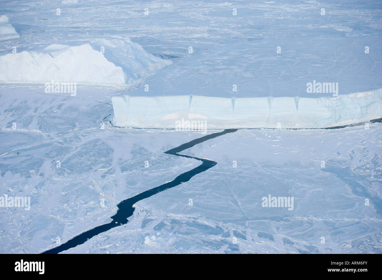 La banquise et les icebergs, péninsule antarctique, mer de Weddell, l'Antarctique, régions polaires Banque D'Images