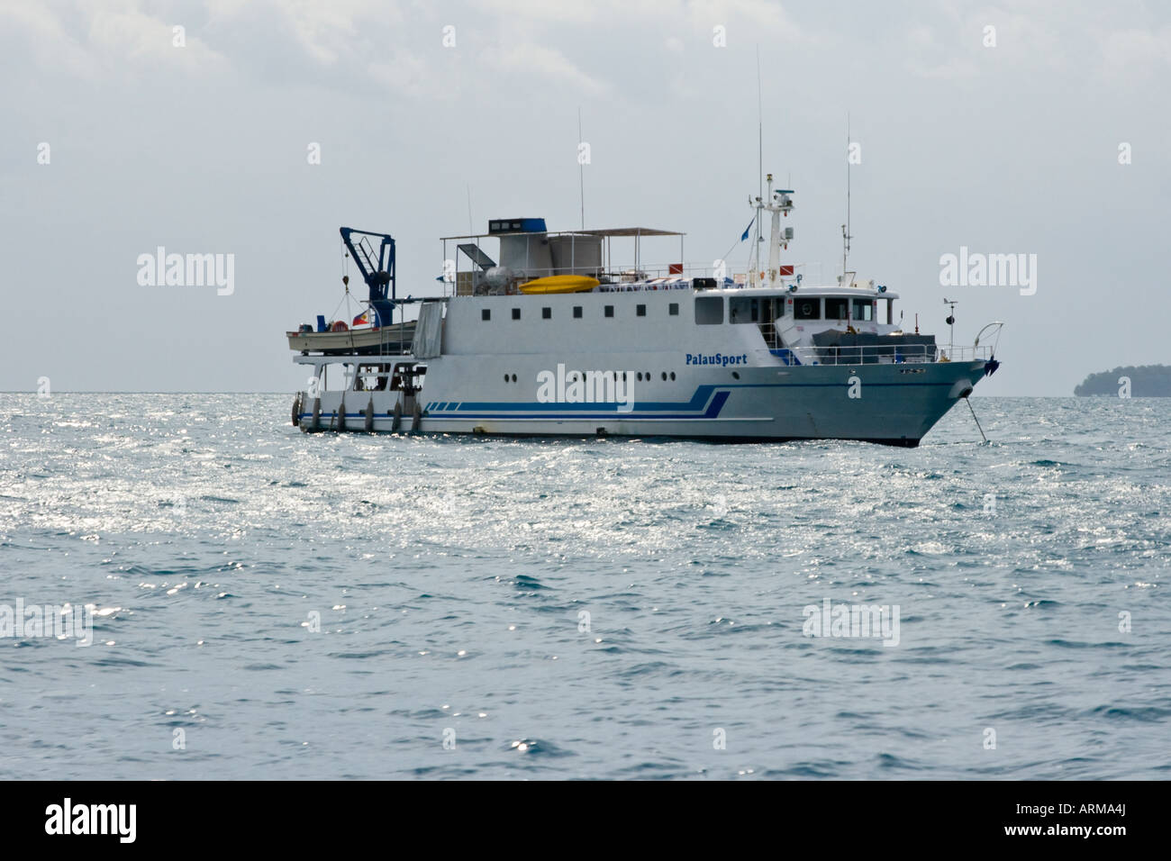 Vivre à bord du bateau de plongée de l'île de Palau Palausport Banque D'Images