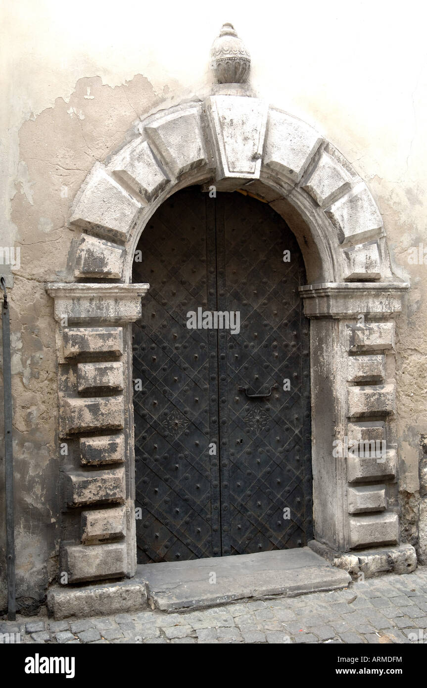 Vieille porte zone Kazimierz Cracovie intact depuis l'holocauste Banque D'Images