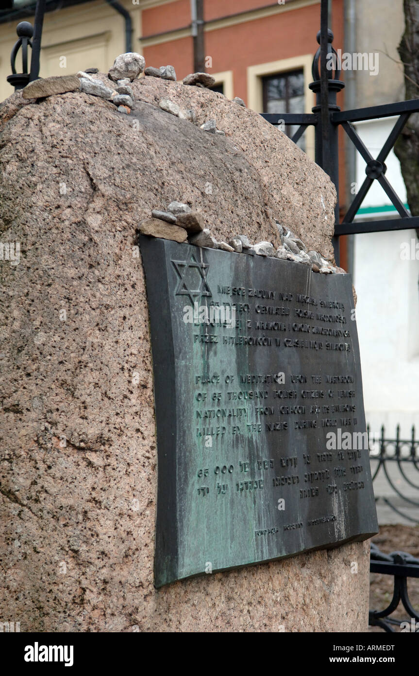 Mémorial de l'holocauste juif de Kazimierz de Cracovie, Pologne Banque D'Images