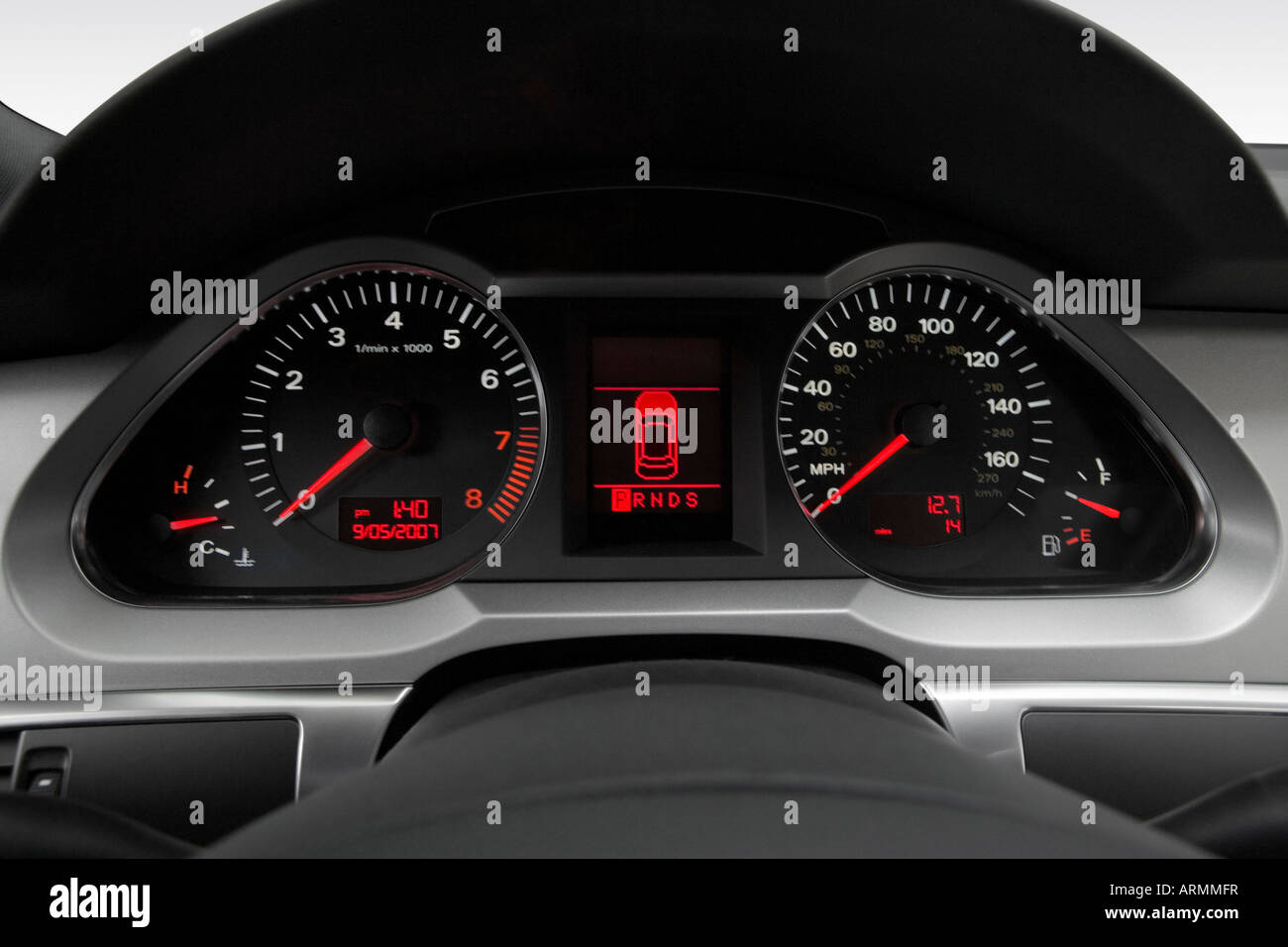 2008 Audi A6 3.2 en gris - Compteur/compte-tours Banque D'Images