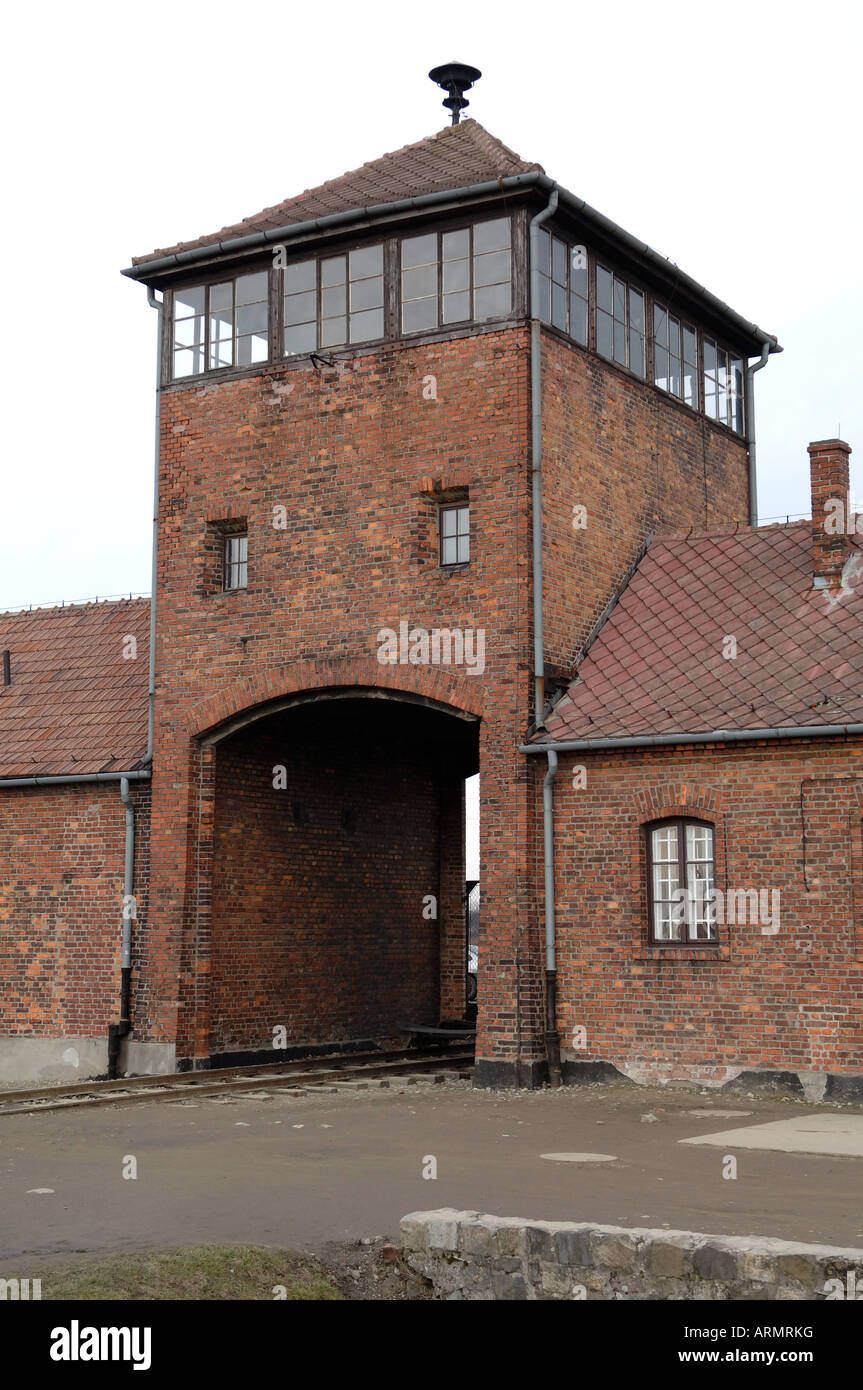 Entrée de la tour de la mort à Auschwitz Birkenhau Banque D'Images