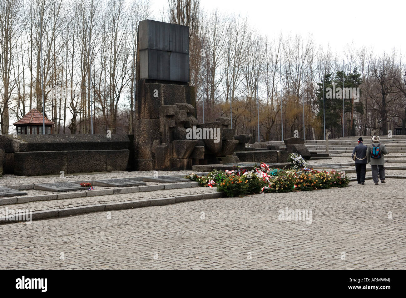 Les Monument aux victimes du fascisme Auschwitz Birkenhau Banque D'Images