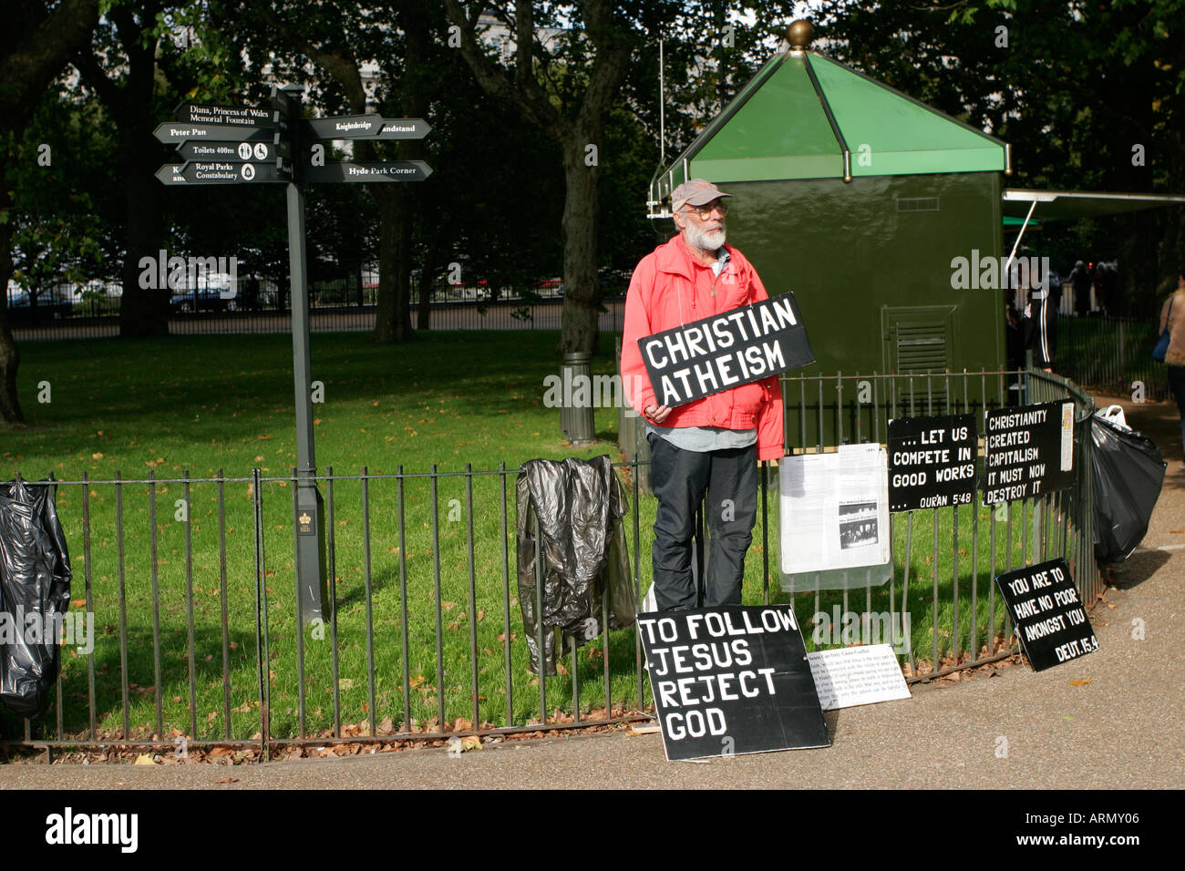 Christian le président à Speakers Corner Hyde Park London UK Banque D'Images
