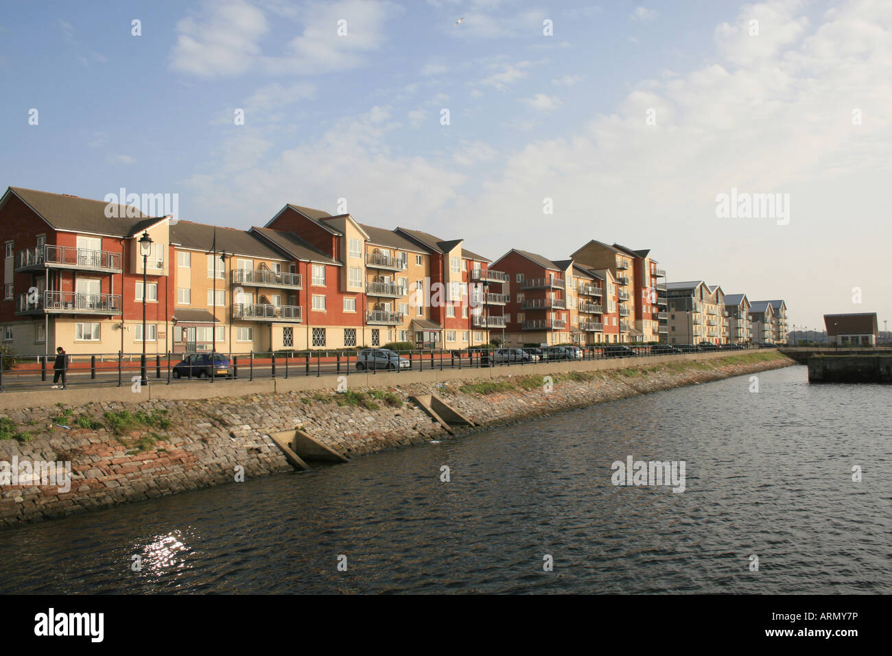 Appartements à Barry Waterfront Banque D'Images