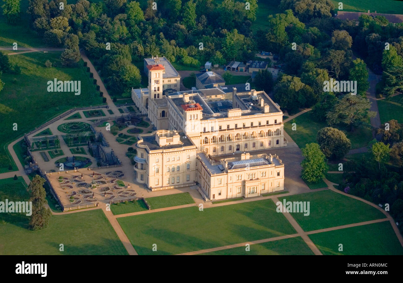 Vue aérienne de la Maison Osborne. East Cowes. Île de Wight. UK. Banque D'Images