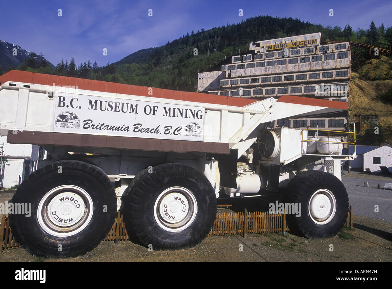 BC Mining Museum, Brittania Beach sur la route 99, le géant minier, British Columbia, Canada. Banque D'Images
