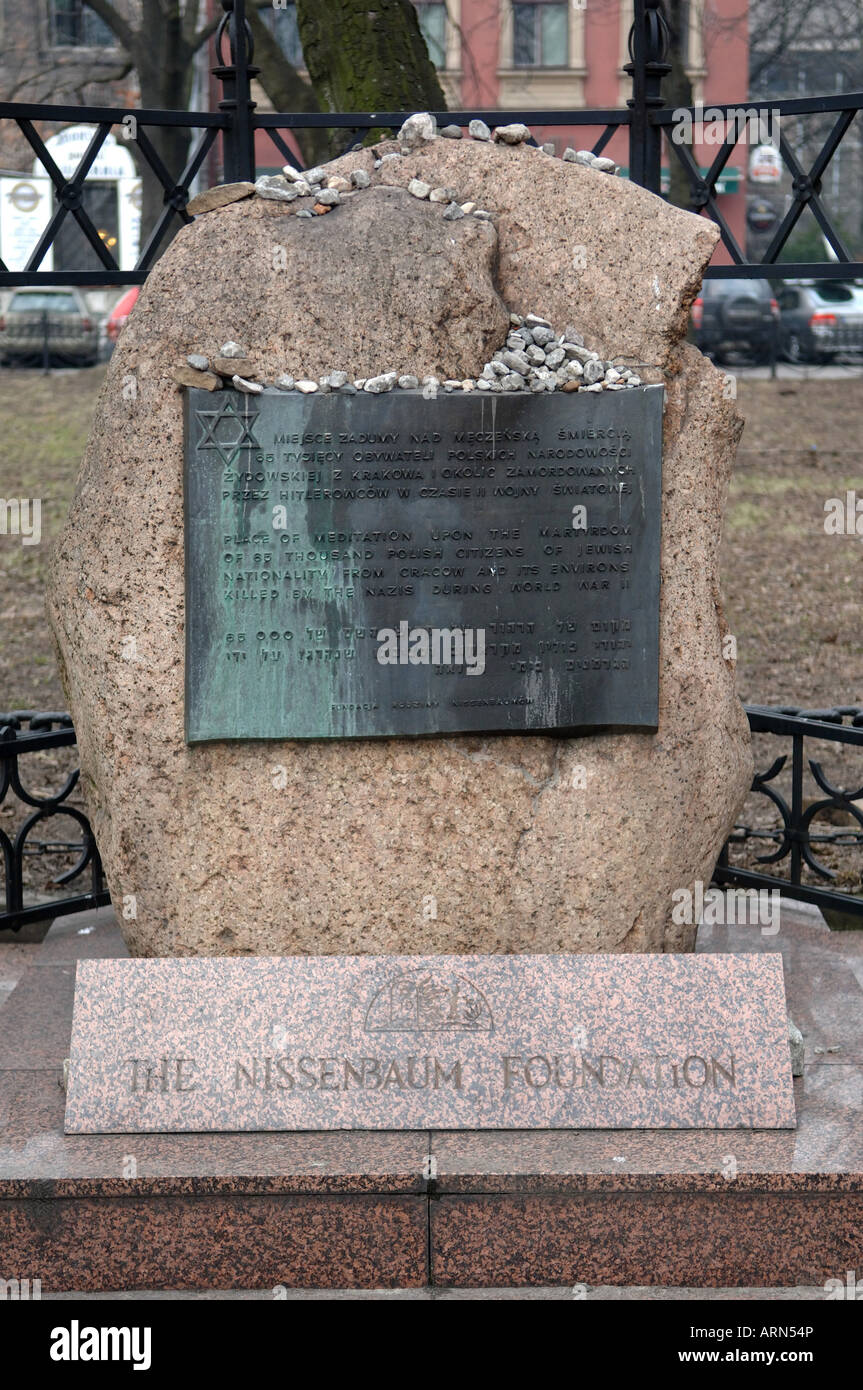 Mémorial de l'holocauste juif de Kazimierz de Cracovie, Pologne Banque D'Images