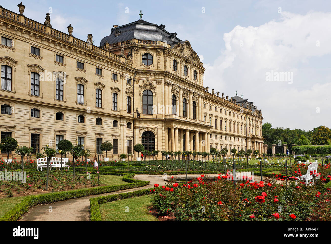 Le Residenz construit 1720 à 1744 par Balthasar Neumann, Wurtzbourg, Bavière, Allemagne Banque D'Images