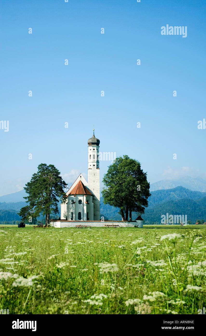 L'église de pèlerinage Saint Coloman près de Schwangau Allgaeu, Bavaria, Germany, Banque D'Images