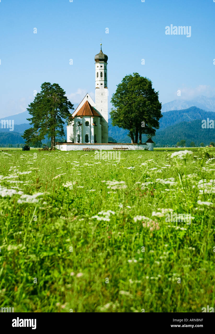 L'église de pèlerinage Saint Coloman près de Schwangau Allgaeu, Bavaria, Germany, Banque D'Images