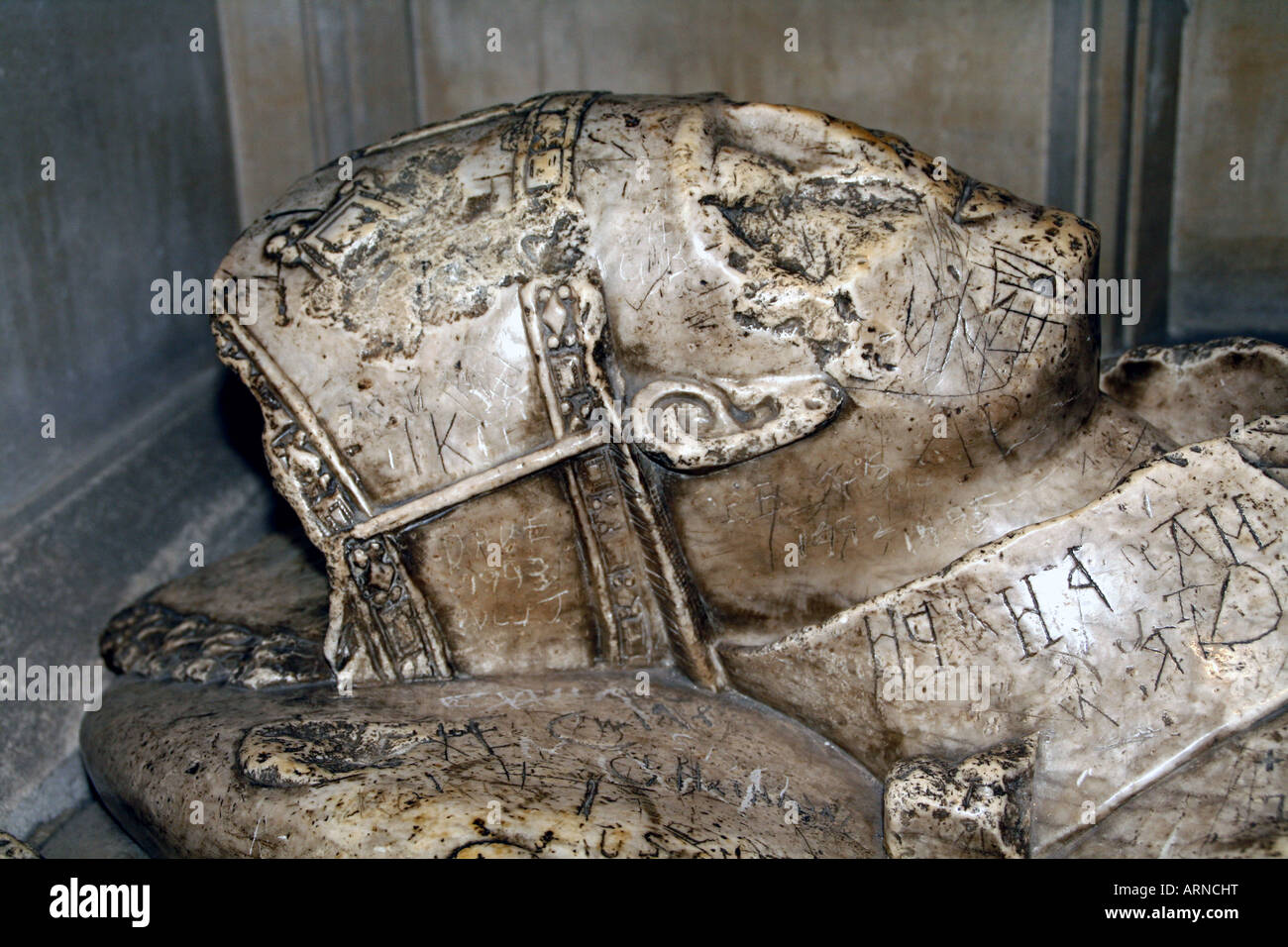 Tombe de l'évêque, la cathédrale de Gloucester, Angleterre Banque D'Images